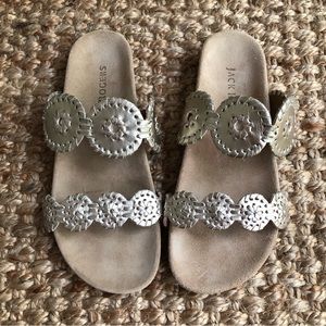 Jack Rogers Lauren Comfort Sandals. Gold Leather. Size 9